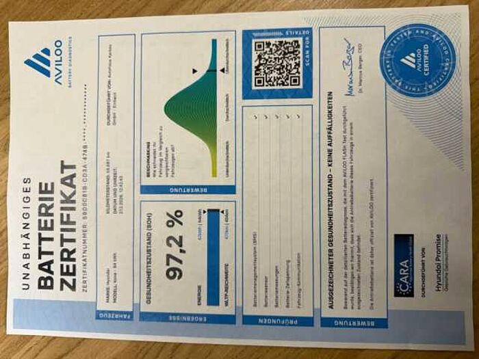 Hyundai KONA EV Prime +Zertifikat SOH 97,2% + Garntie+